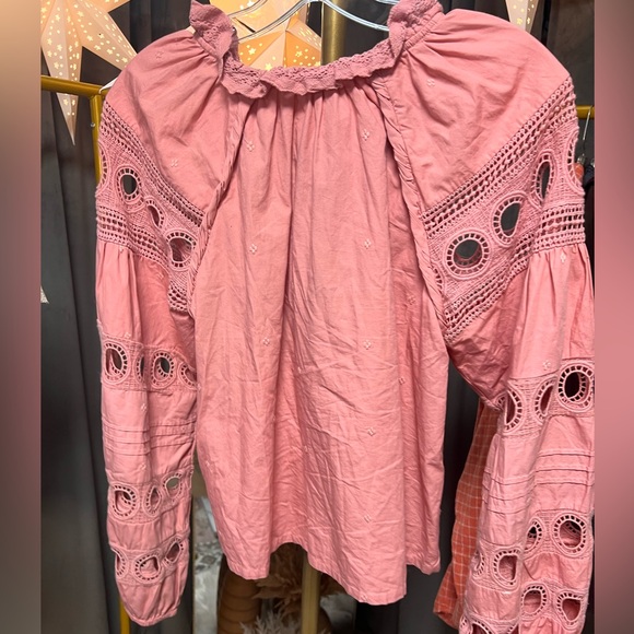 Anthropologie Forever That Girl Long-Sleeve VNeck Embroidered Peasant Blouse NWT - Picture 6 of 8